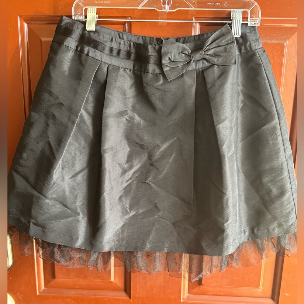 Candies size 7 women's skirt black bow W and toole accent Goth Punk